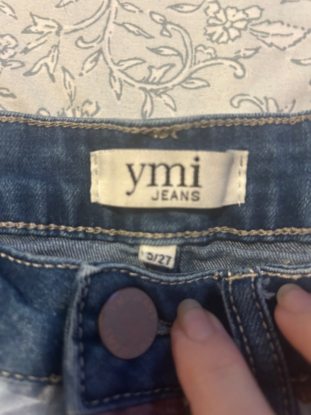 YMI Women's Flag Print Denim Shorts - Faded Blue & Red - Picture 2 of 9